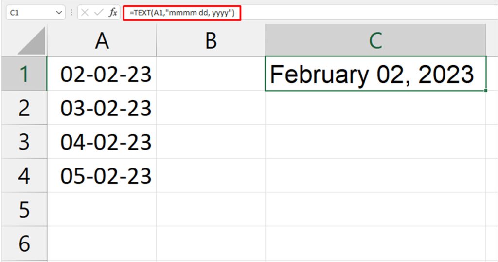 Text function Excel