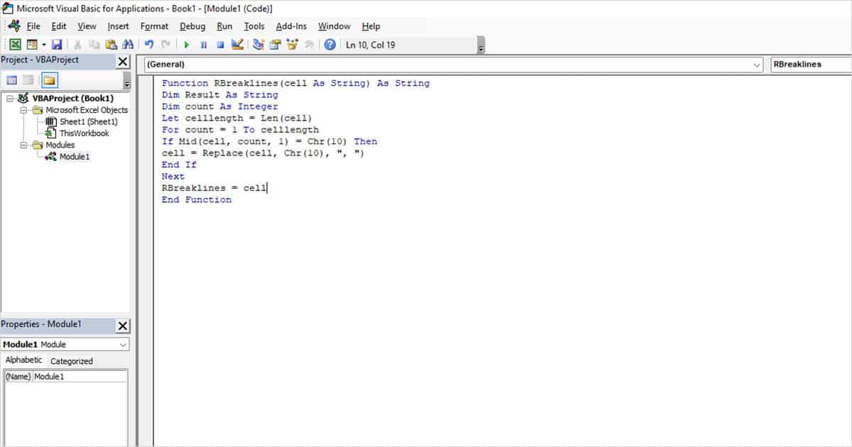 Visual Basic for Applications Excel