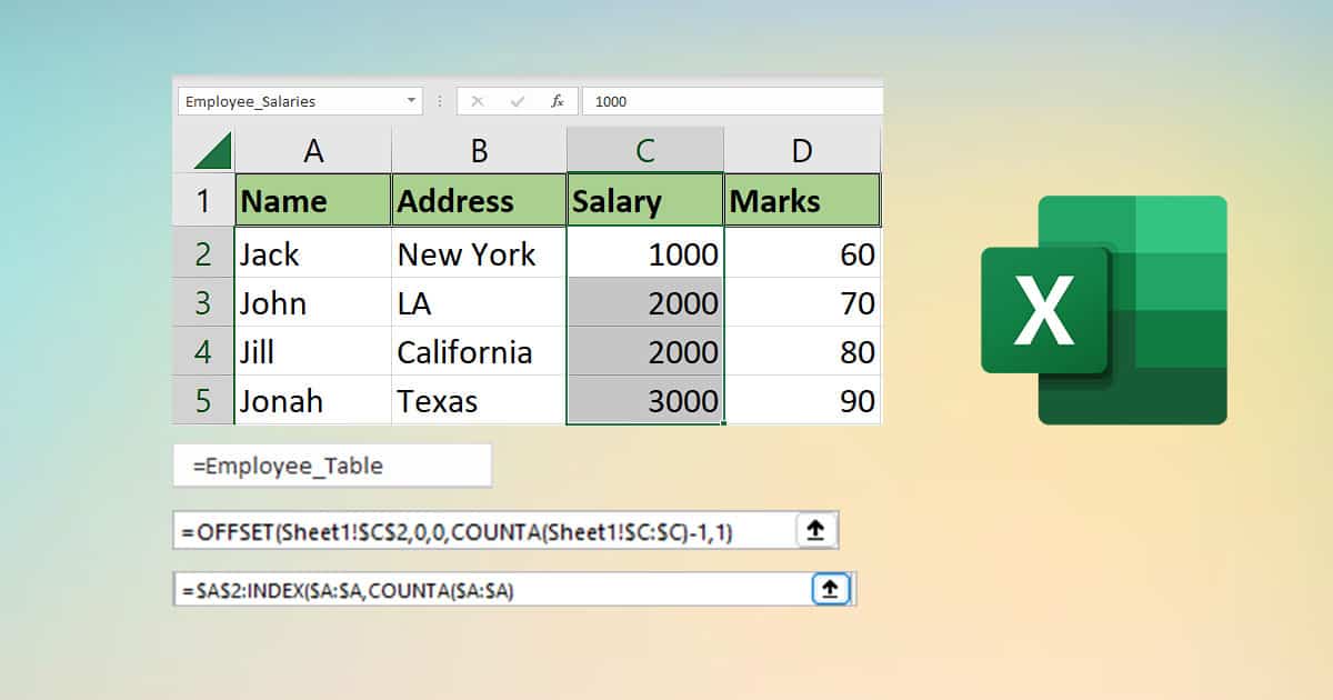 How To Name And Use Dynamic Named Range In Excel   Dynamic Named Range Excel 