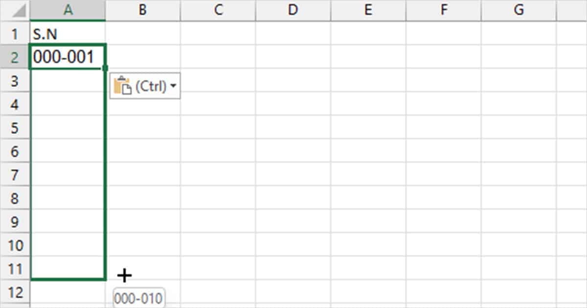 How to Automatically Add Serial Number in Excel