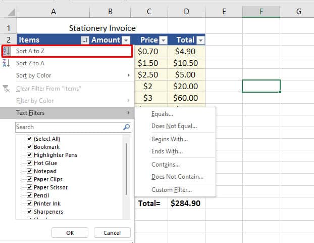 How To Add Sort Button In Excel 