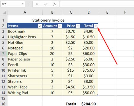 How to Add Sort Button in Excel?