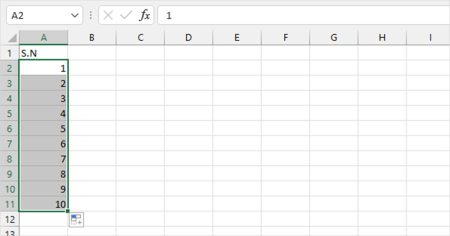 How to Automatically Add Serial Number in Excel