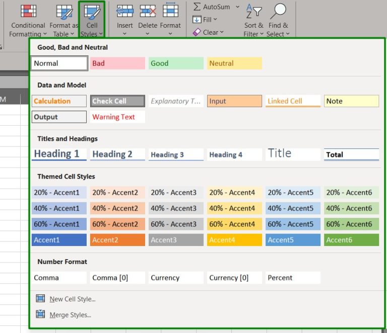 How to apply cell style in excel