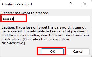 Confirm Password and hit OK