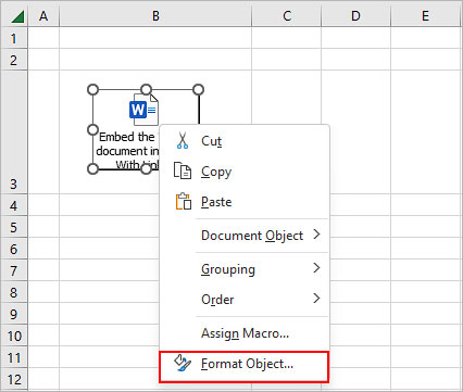 Embed-Word-document-to-an-Excel-cell