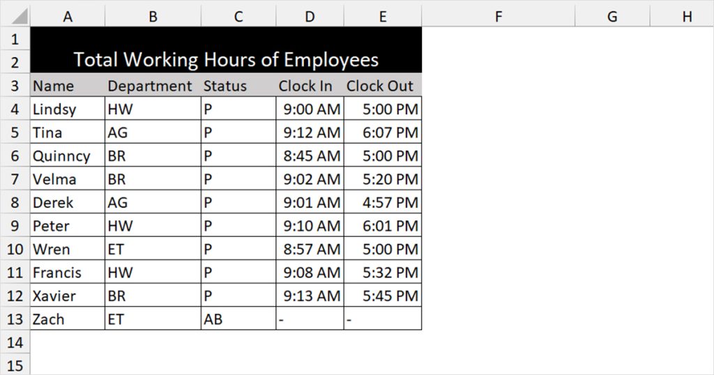 Excel Table