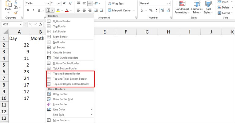 how-to-apply-top-and-bottom-border-in-excel