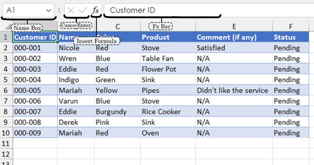 Formula Bar in Excel