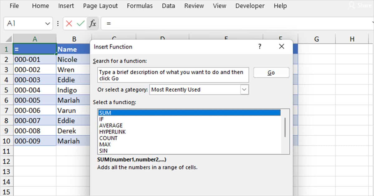 Formula Bar | Excel for Beginners