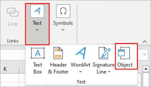 How to Insert Word Document in Excel