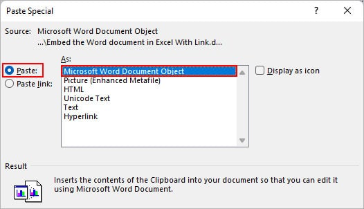 Paste-Microsoft-Word-Document-object