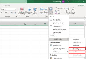 How to Excel Unhide First Column or Row in Excel