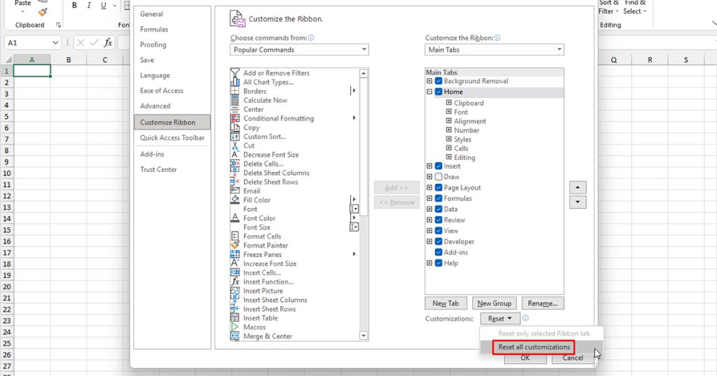 how-to-reset-excel-settings