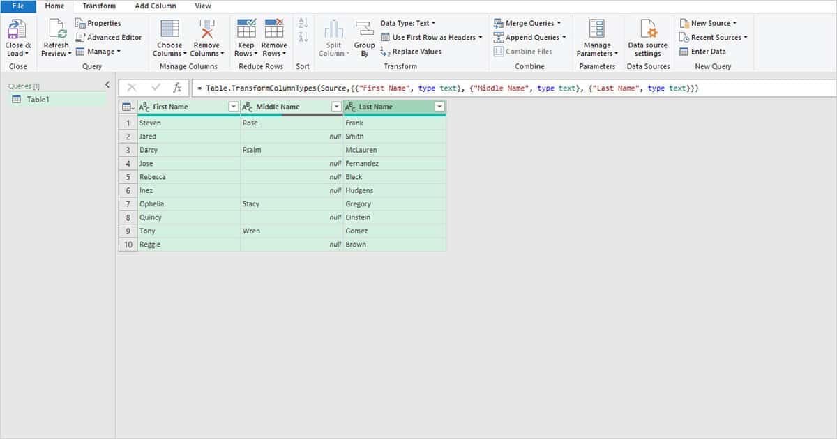Select Multiple Columns Excel Power Query