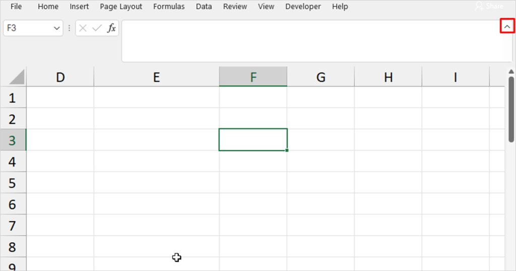 Shrink Formula bar Excel