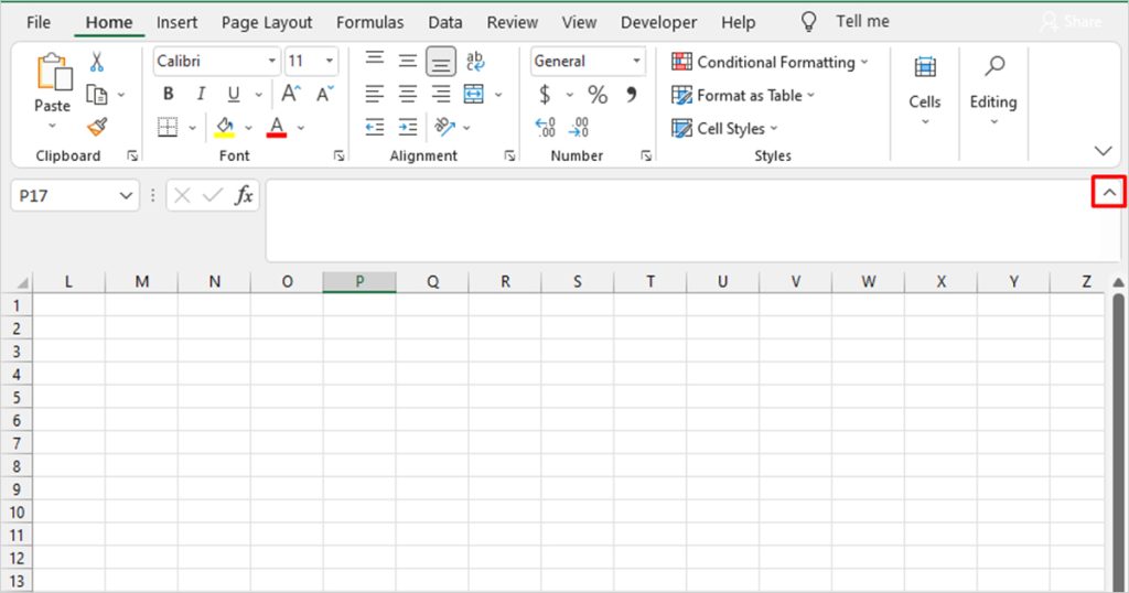 Shrink Formula bar in Excel