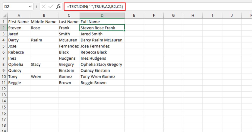 TEXTJOIN function Excel