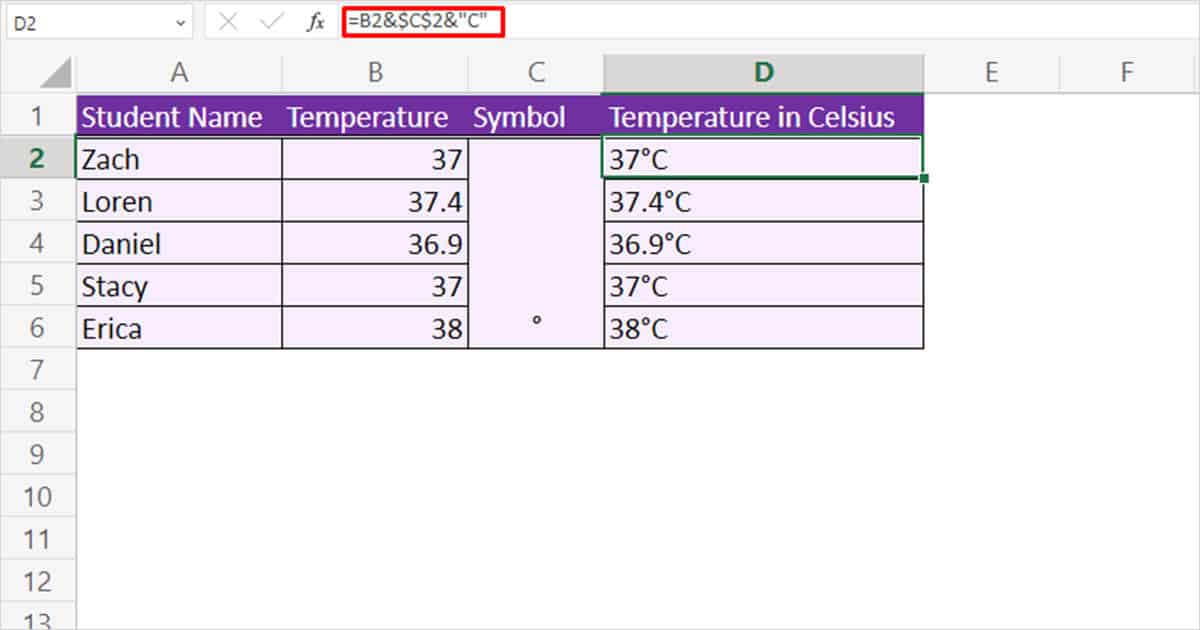 how-to-insert-a-degree-symbol-in-excel