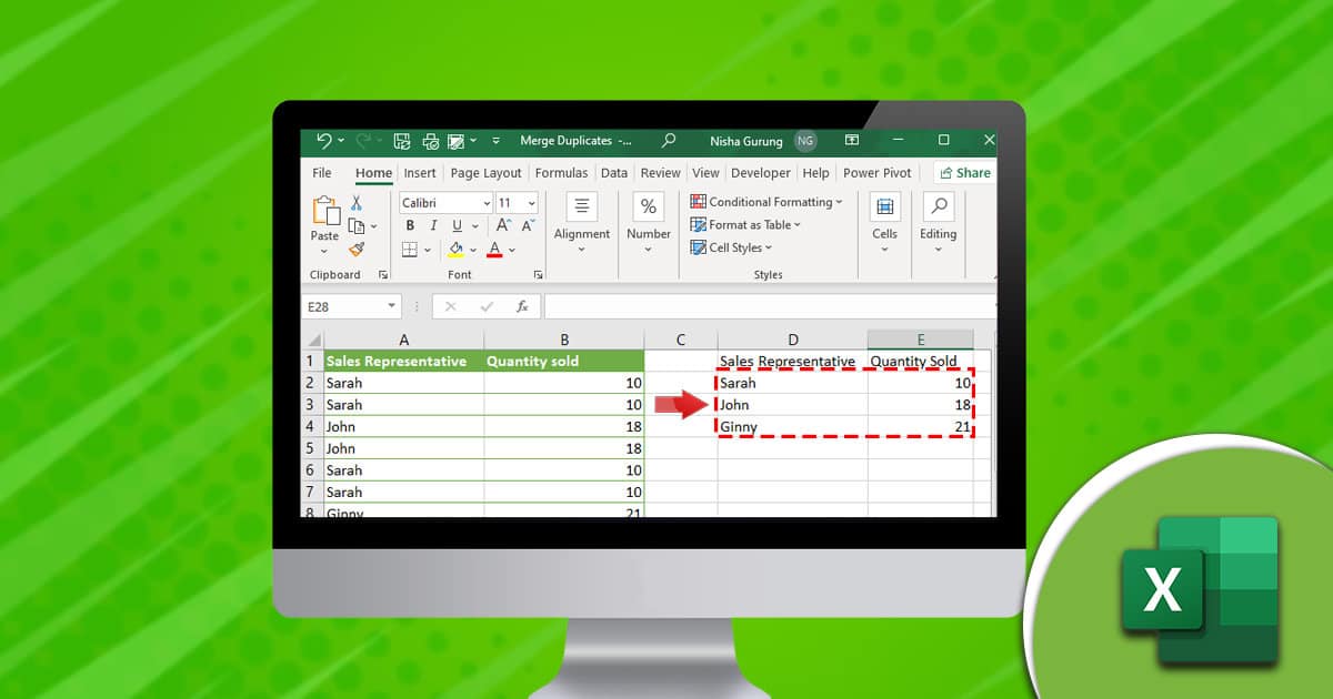 Merge Duplicates In Excel Vba