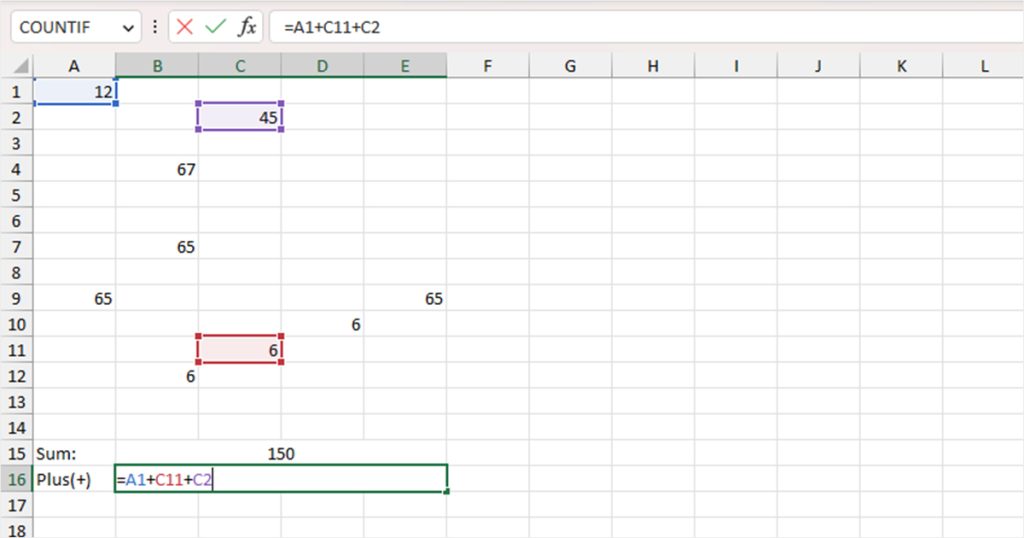 Add Random Cells Using Plus