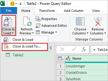 Close-and-load-Power-Query