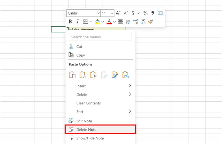 How to Add a Note in Excel