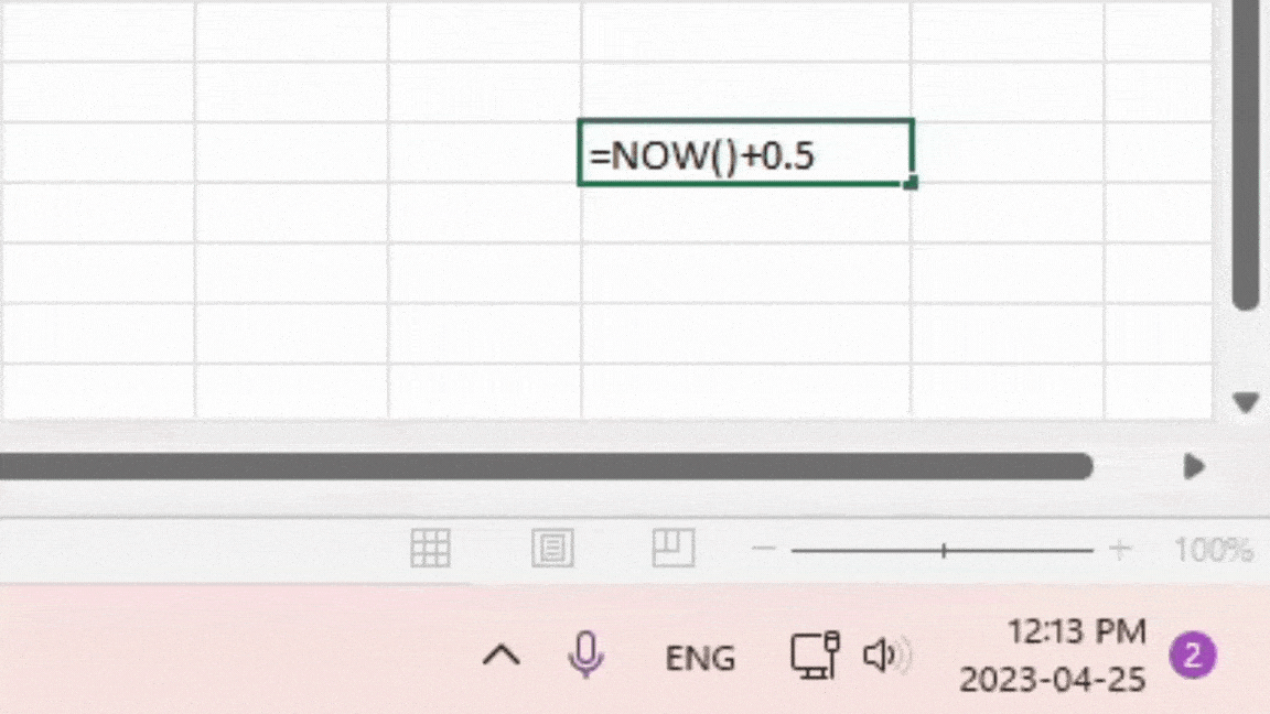 NOW() Function to enter future date in Excel