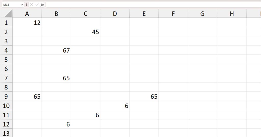Numbers in Excel Sheet