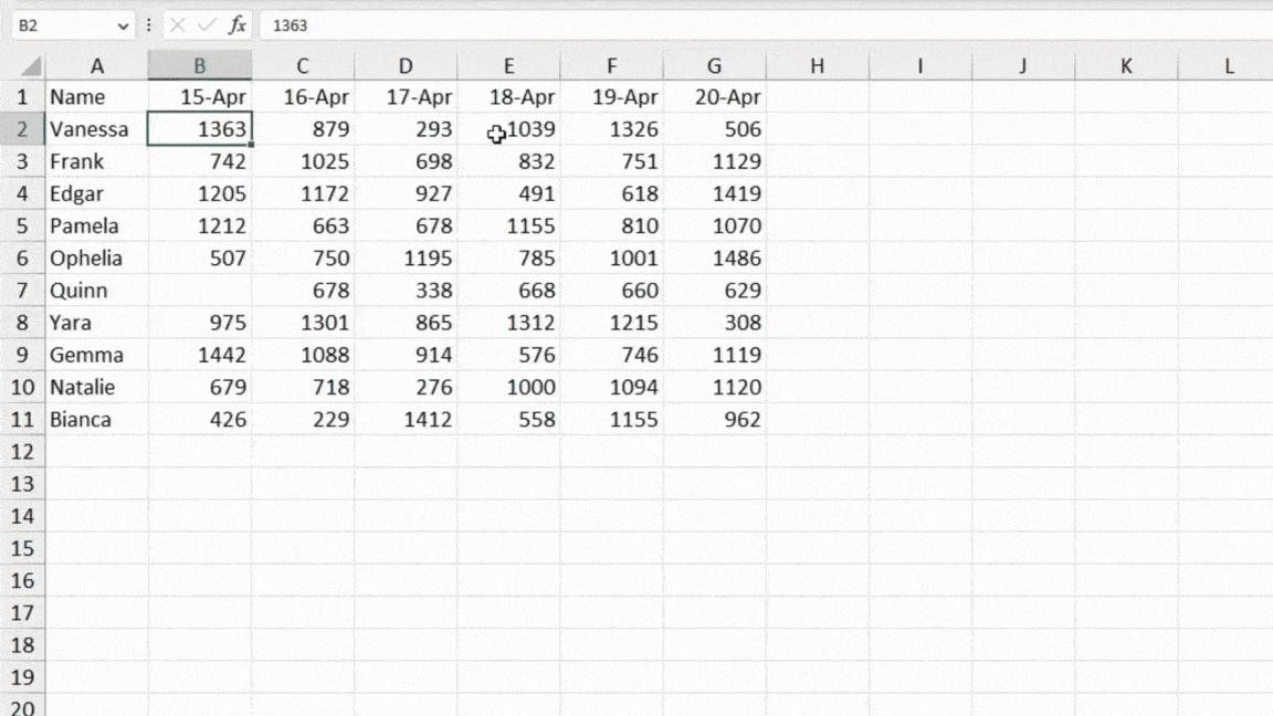 Quick Analysis Total Excel