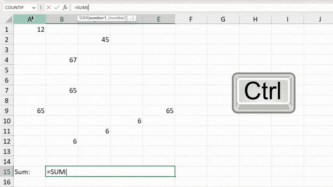 Use Ctrl Key to Select Multiple Cells