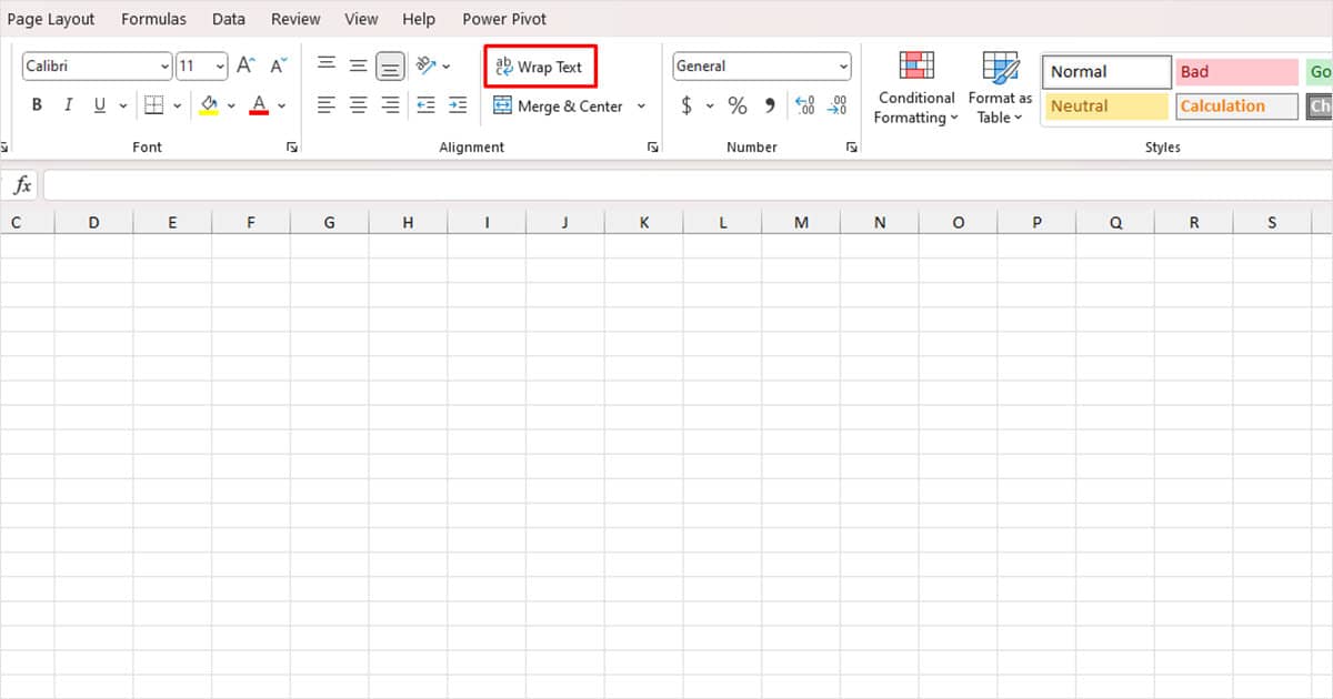 Wrap Text in Excel