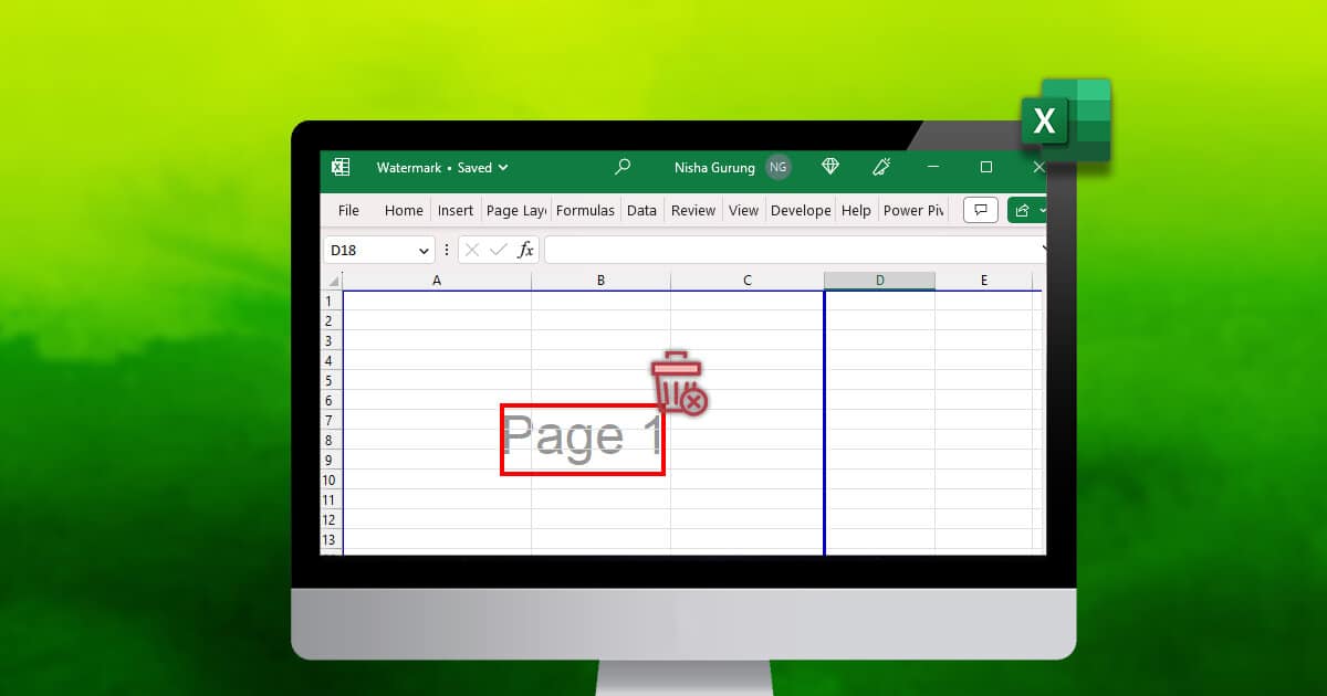 How to Remove Page 1 Watermark in Excel