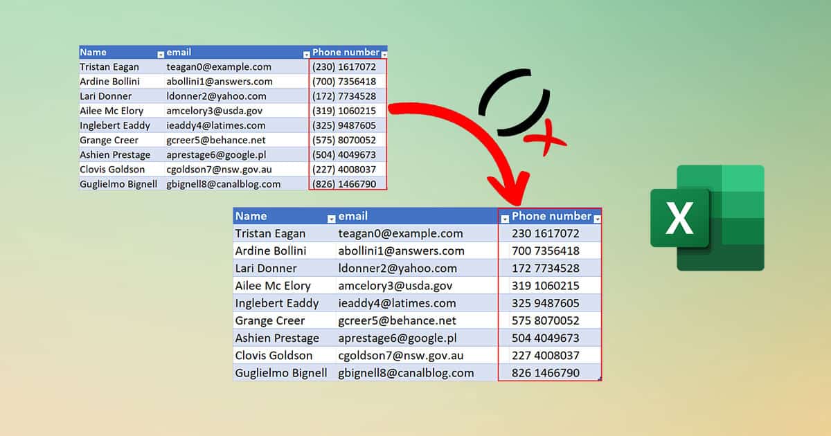 How to Remove Parentheses in Excel