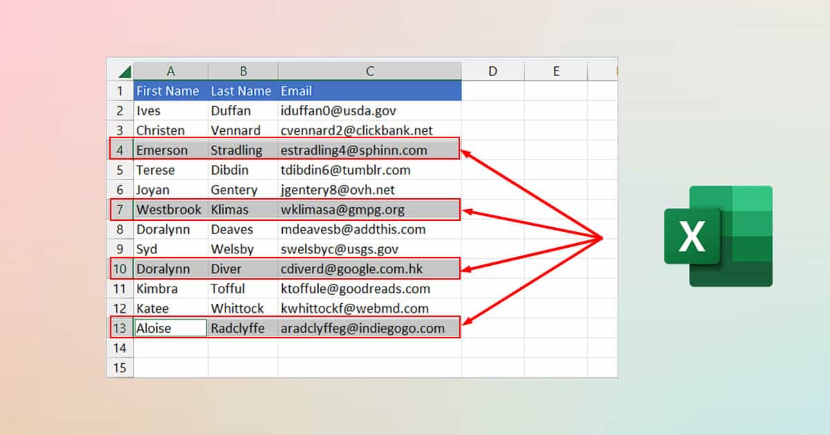 How To Select Every Other Row In Excel 8817