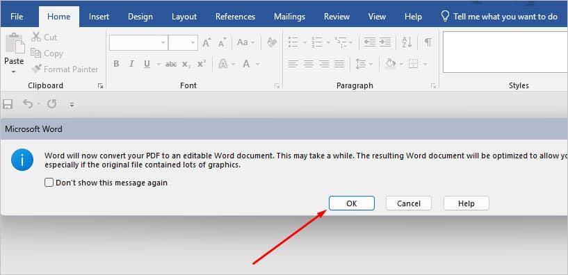 ms-word-confirmation-message