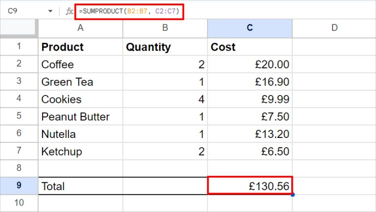 How to Add Numbers in Google Spreadsheet