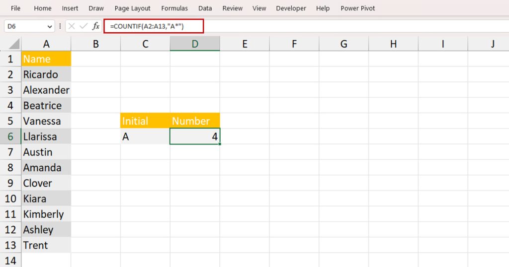 Asterisk Symbol in COUNTIF