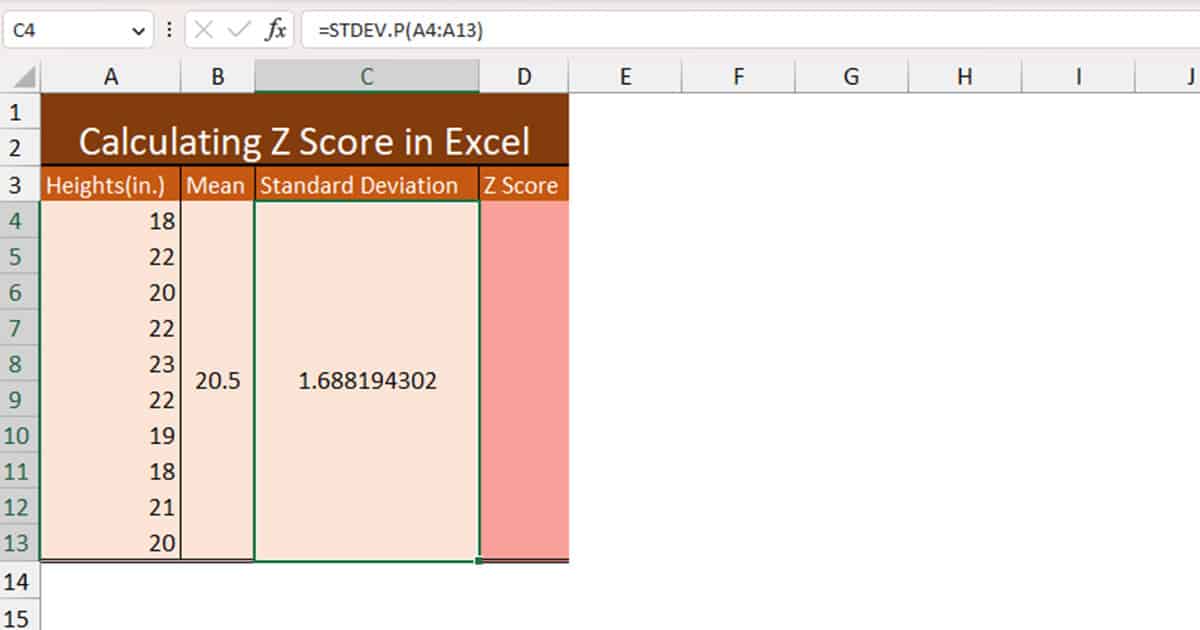 How to Calculate Z Score in Excel
