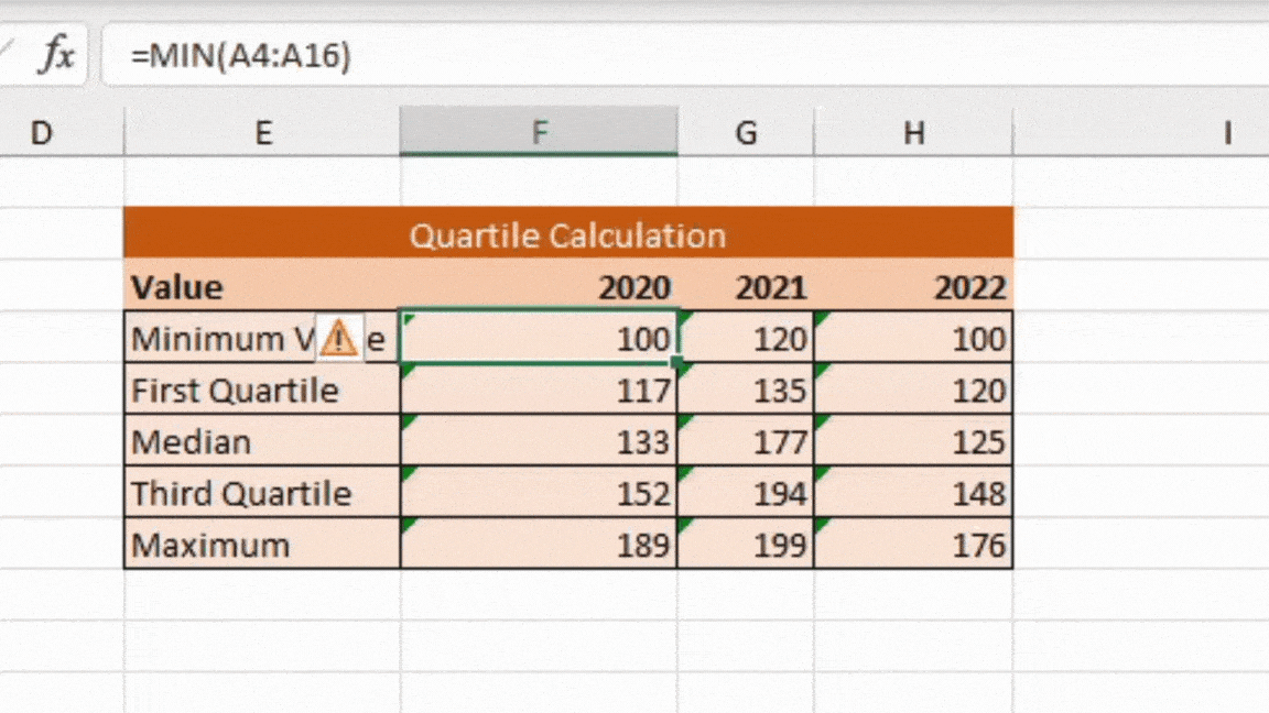 Calculate Quartiles