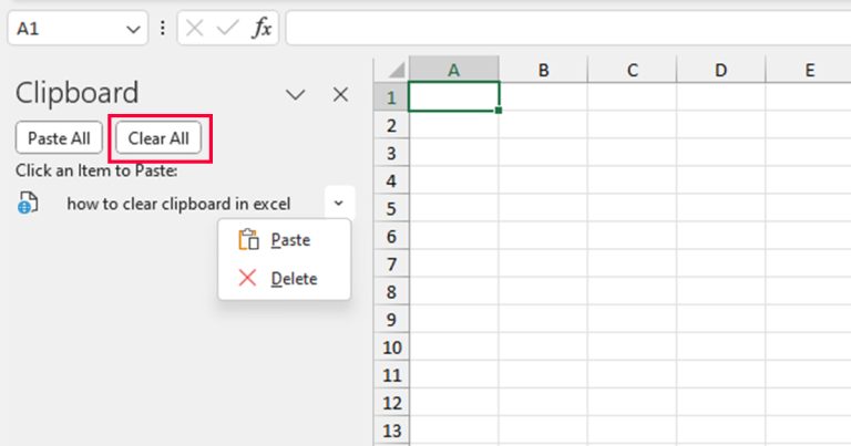 How to Clear Clipboard in Excel