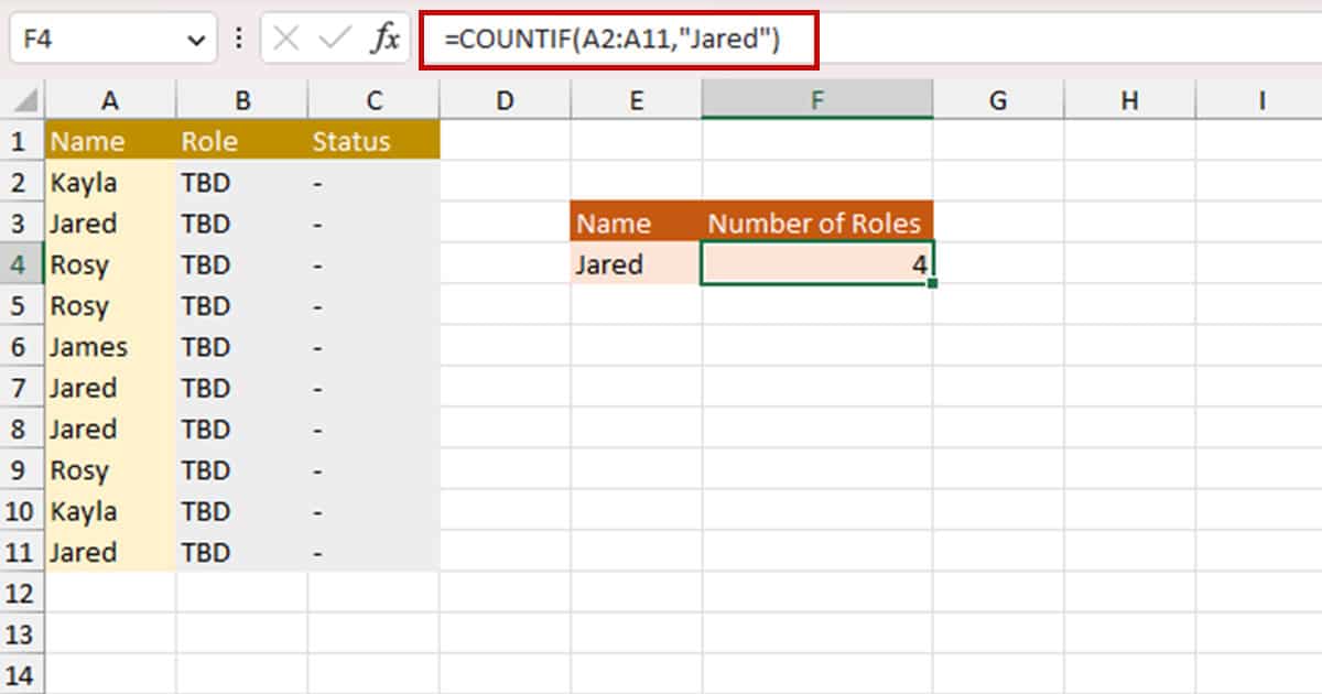 How to Excel Count Cells with Text