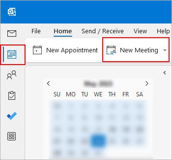 Create-new-meeting-on-Outlook