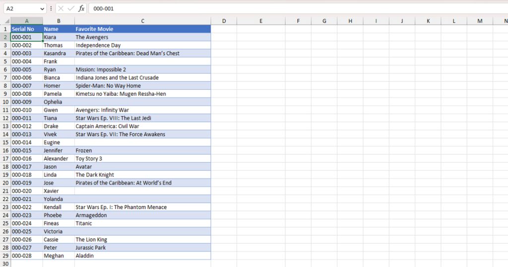 Data Table in Excel