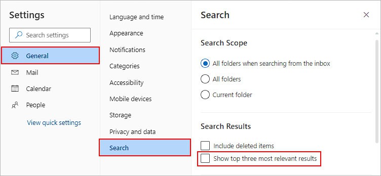 Disable-Show-top-three-most-relevant-results-Outlook-web