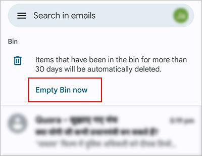 Empty-Bin-now-Gmail-app