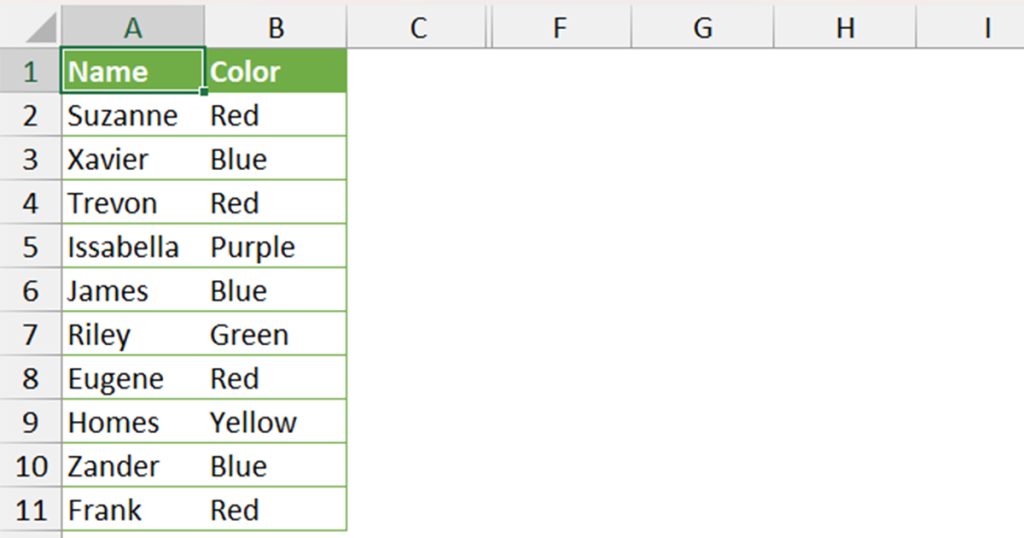 Excel Table