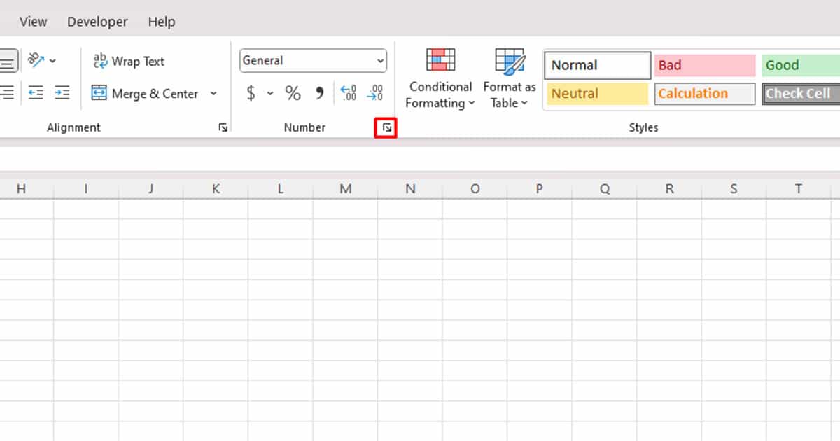 Expand Number Option in Excel