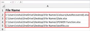 How to Copy File Names Into Excel