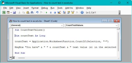 How to Count Text in Excel